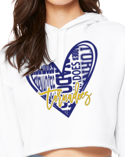 Heart Tornadoes Cropped Hoodie