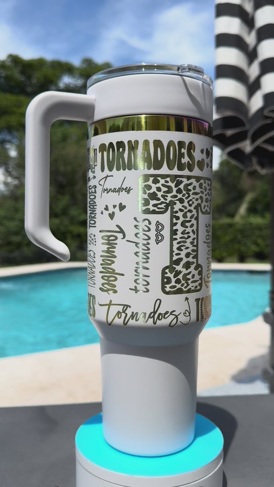 Engraved Tornadoes 40oz Tumbler